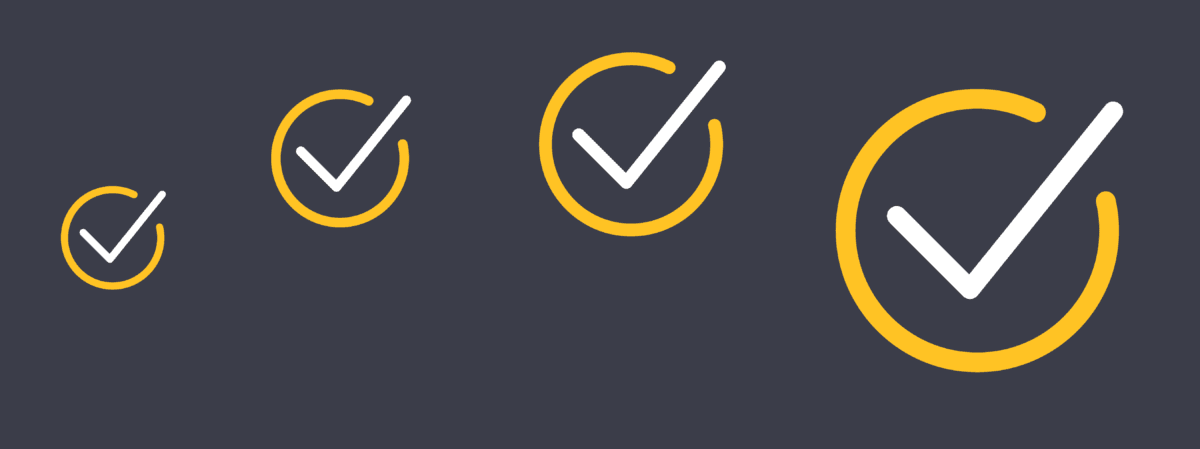 Check marks in a circle